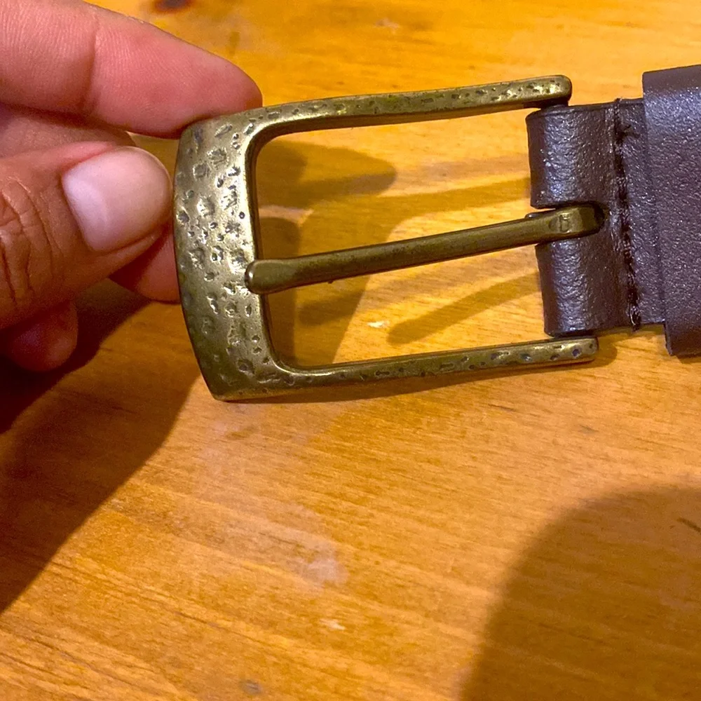 Calvin Klein Western Style Belt with Crystals and Matte Brass Color Findings M